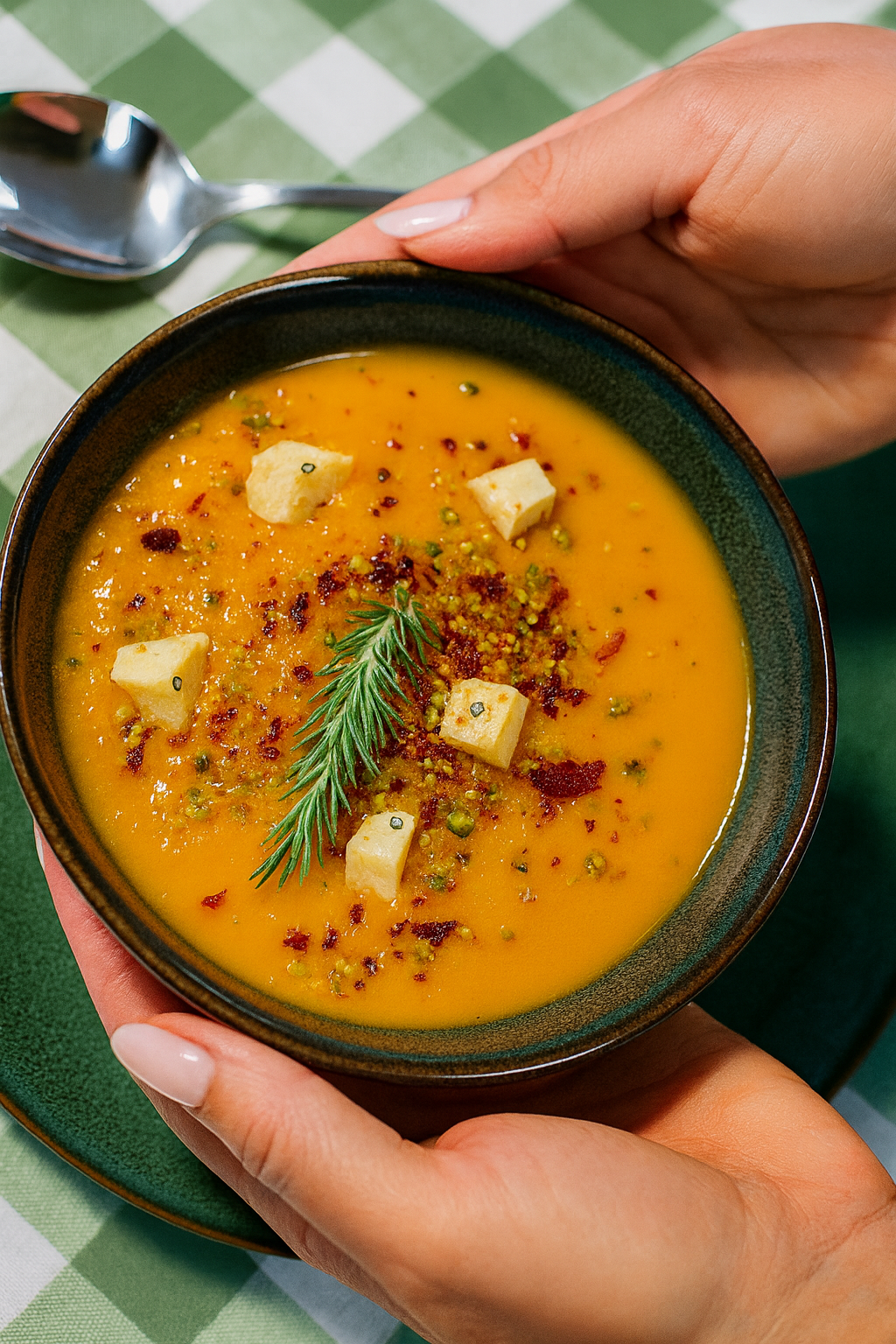 Crema de boniato, zanahoria,jenjibre y naranja